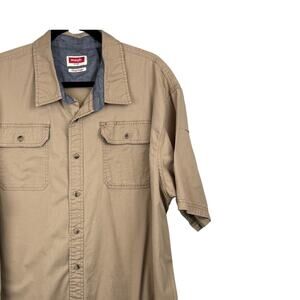 Wrangler Flex for Comfort Button Down Shirt Khaki 3XL Utility Western ruggedcore
